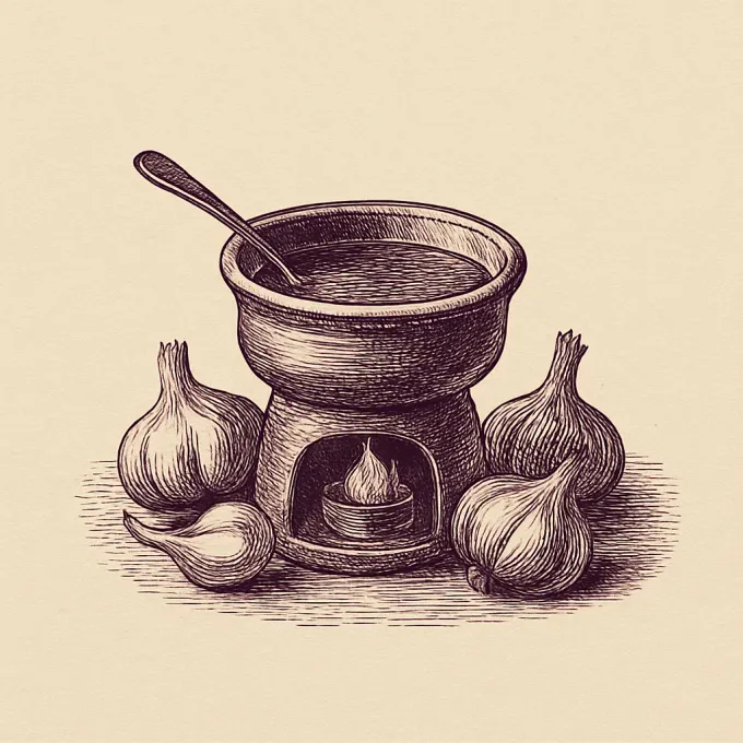 Gravyr av Bagna cauda
