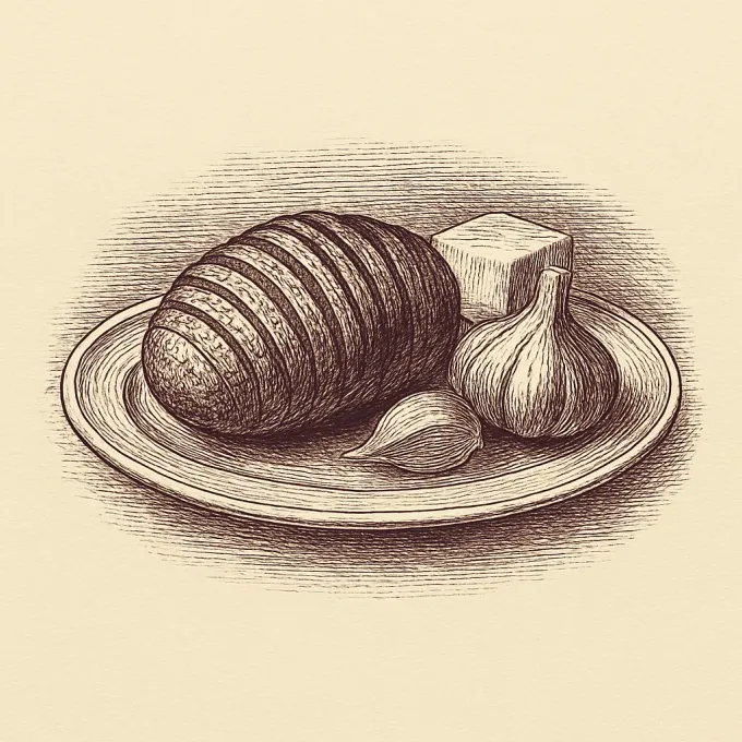 Gravyr av Hasselbackspotatis med vitlökssmör