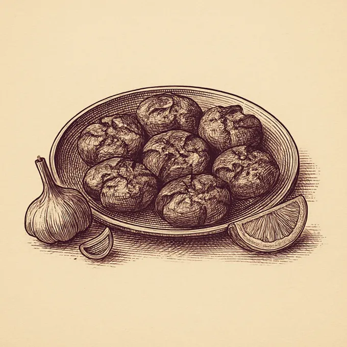 Gravyr av Krispig krossad potatis med vitlök & citron