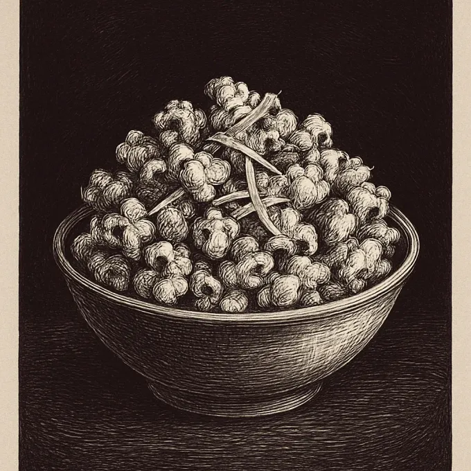 Gravyr av Popcorn med brynt vitlökssmör & parmesan